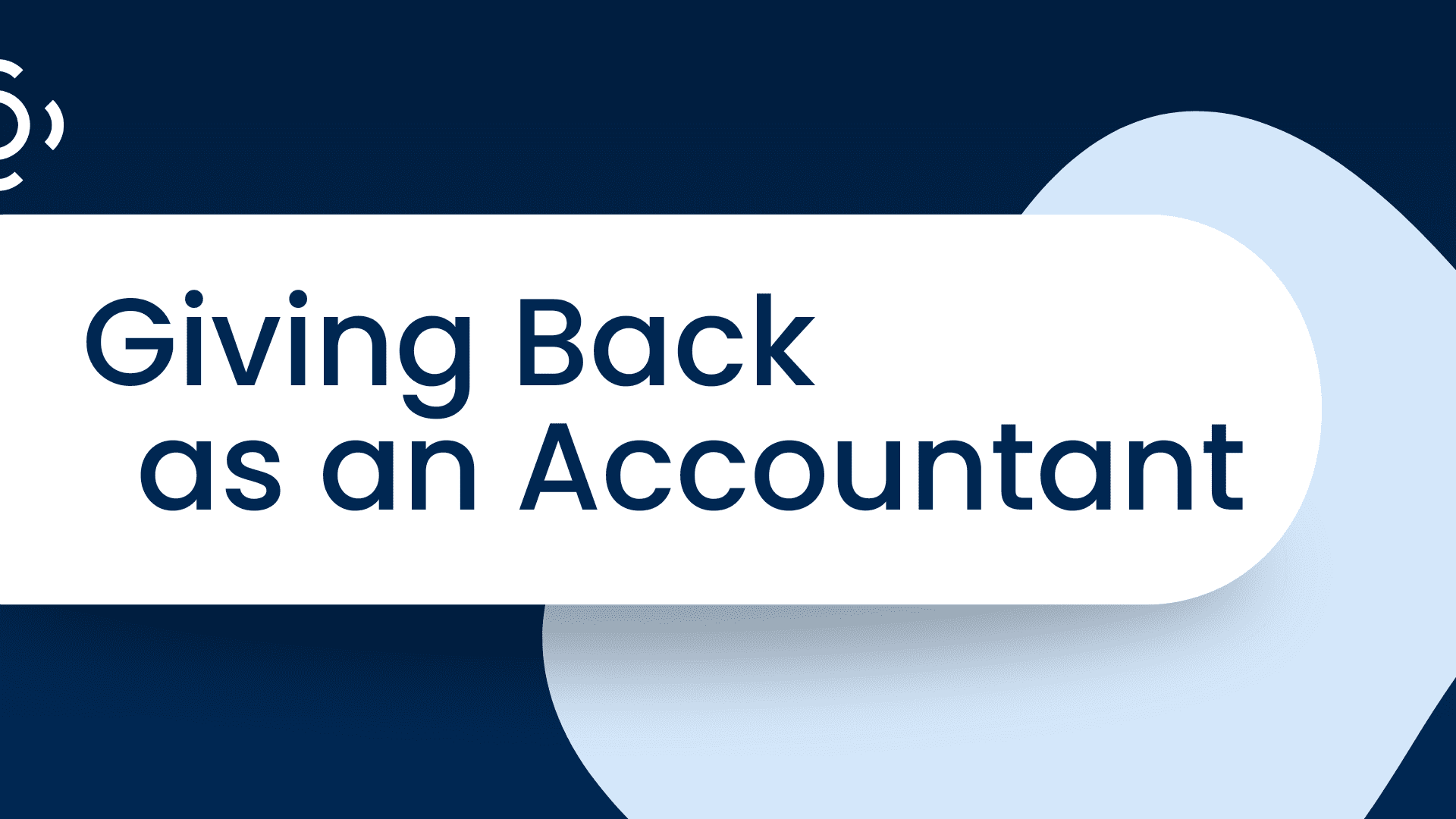 giving back as an accountant