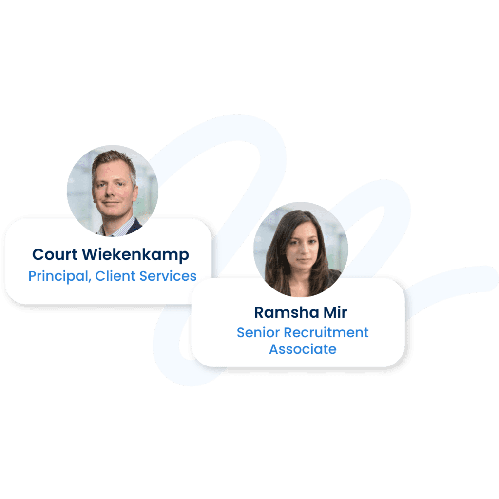 Court Wiekenkamp, Principal, Client Services and Ramsha Mir, Sr. Recruiter