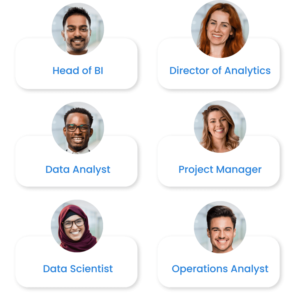 org chart with data analytics and operations professionals