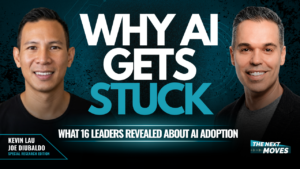 Sixteen senior leaders on what's really blocking AI adoption — why it isn't the technology, why skills never topped the list, and the three-person hire everyone is looking for.